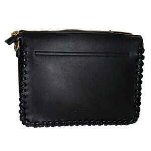 Melie Bianco Olivia Shoulder Satchel Bag Faux Leather Black Large No Strap EUC!